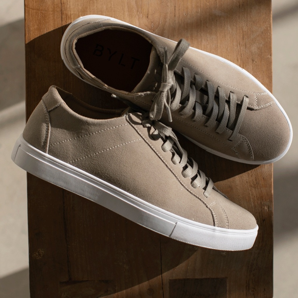 BYLT Basics Taupe Suede Low-Top Sneakers